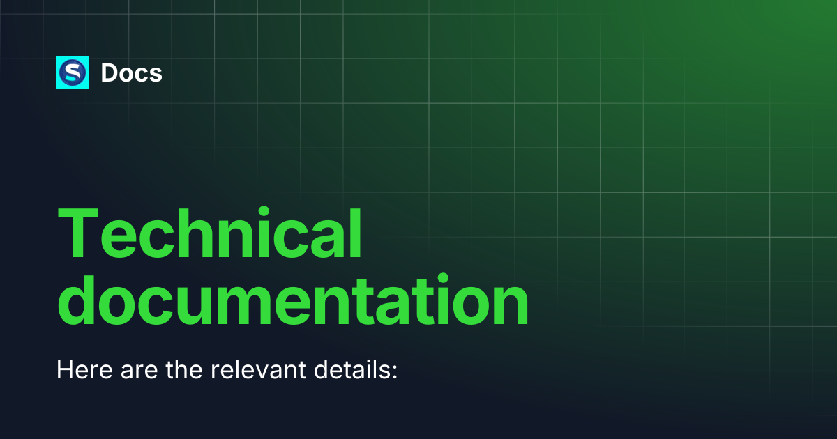 Technical documentation | Docs